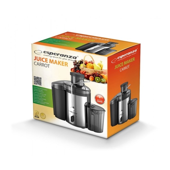 Esperanza EKJ002 Estrattore di succo nero acciaio inox 500 W