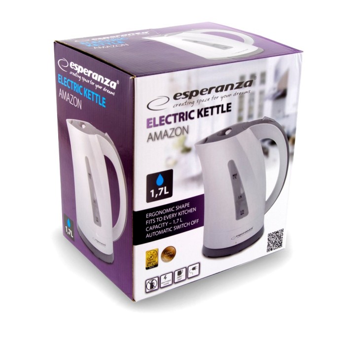 Esperanza EKK022 bollitore elettrico 1.7 L 2200 W grigio bianco