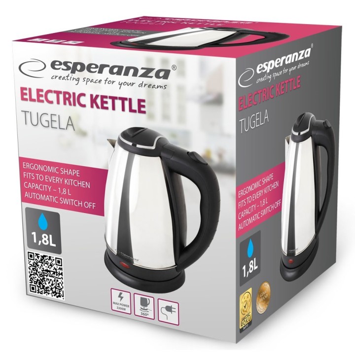 Esperanza EKK104S Bollitore elettrico 1.8 L 2200 W argento