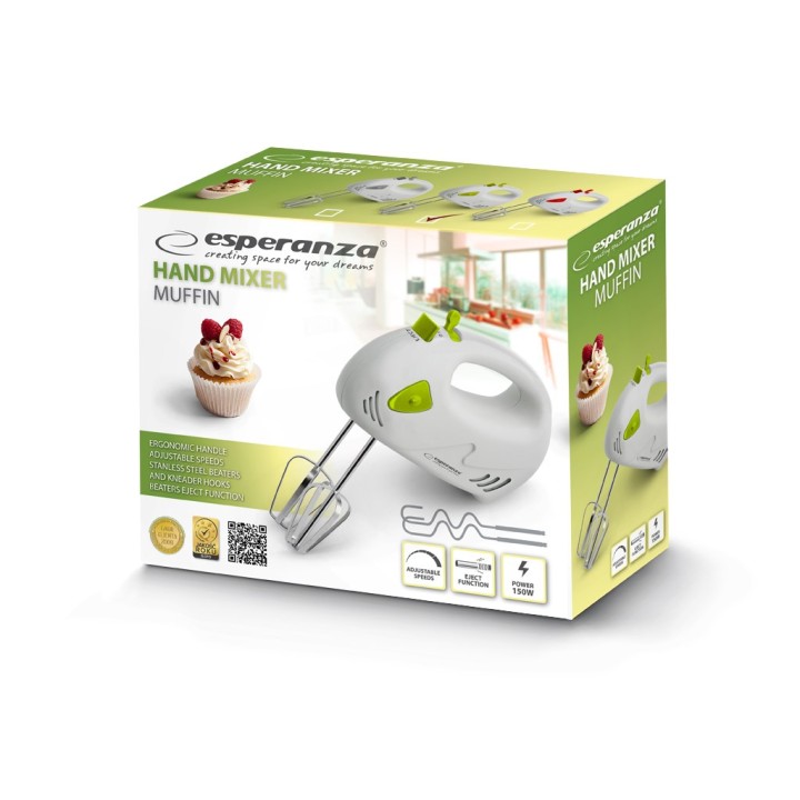 Esperanza EKM007G Frullatore Frullatore a mano verde bianco 150 W