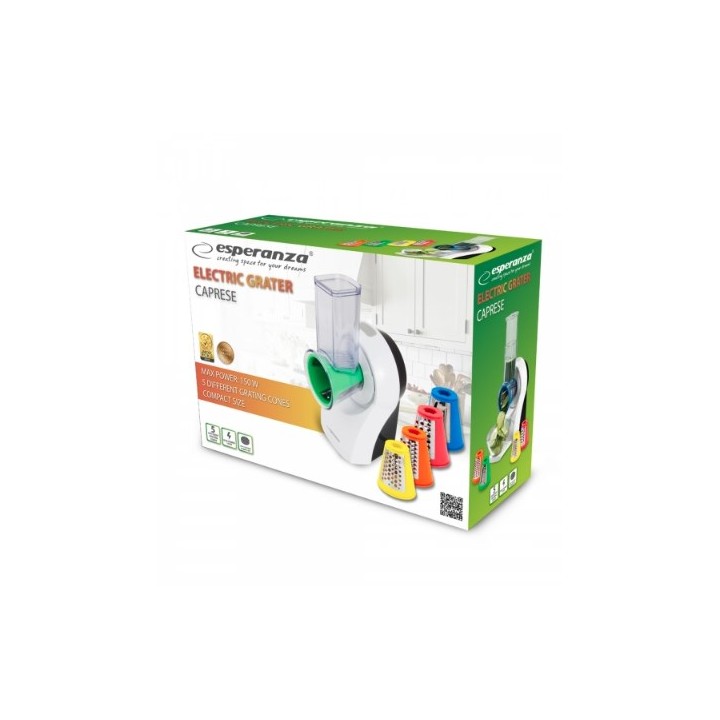 Esperanza EKM026 grattugia/spiralizzatore elettrico plastica multicolore