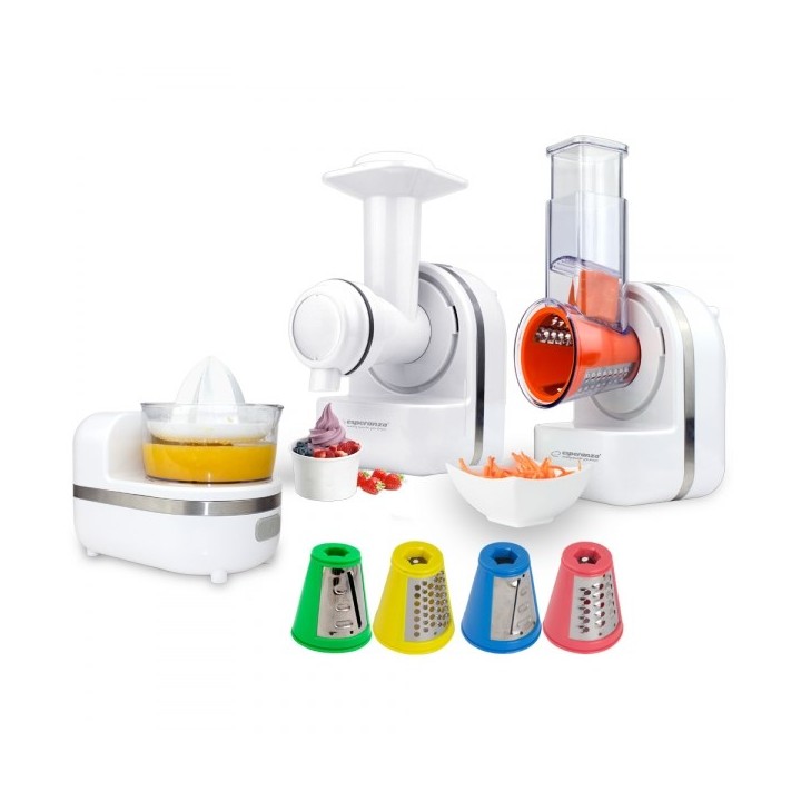 Esperanza EKM027 grattugia/spiralizzatore elettrico plastica bianca