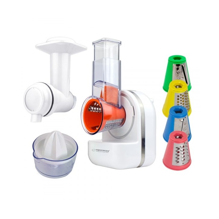 Esperanza EKM027 grattugia/spiralizzatore elettrico plastica bianca