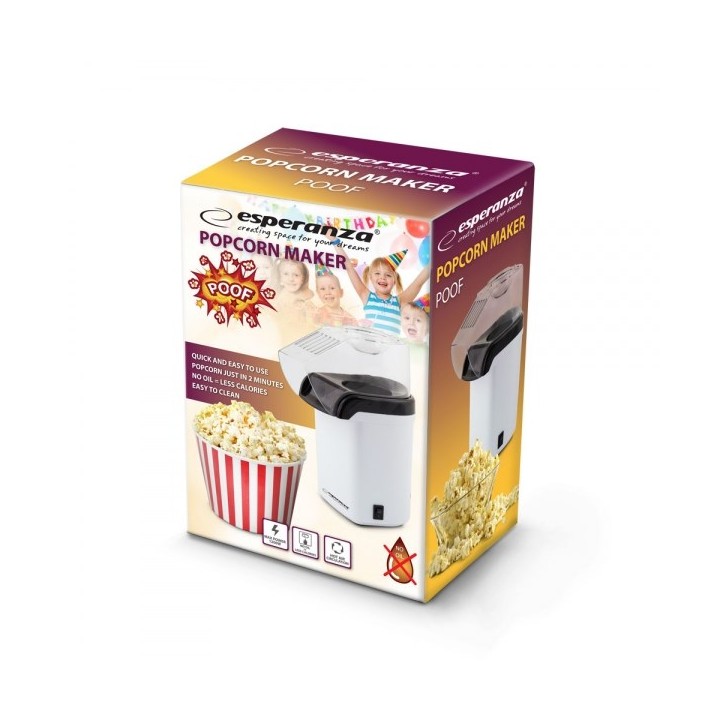 Esperanza EKP005W Popcorn maker bianco nero 0.27 L 2 min 1200 W
