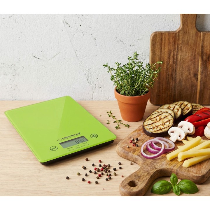 Esperanza EKS002G bilancia da cucina bilancia da cucina elettronica verde giallo da bancone rettangolare