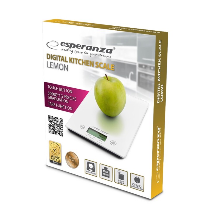 Esperanza EKS002W bilancia da cucina bianco da bancone rettangolare bilancia da cucina elettronica
