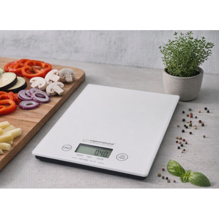 Esperanza EKS002W bilancia da cucina bianco da bancone rettangolare bilancia da cucina elettronica