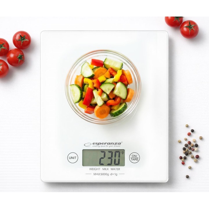 Esperanza EKS002W bilancia da cucina bianco da bancone rettangolare bilancia da cucina elettronica