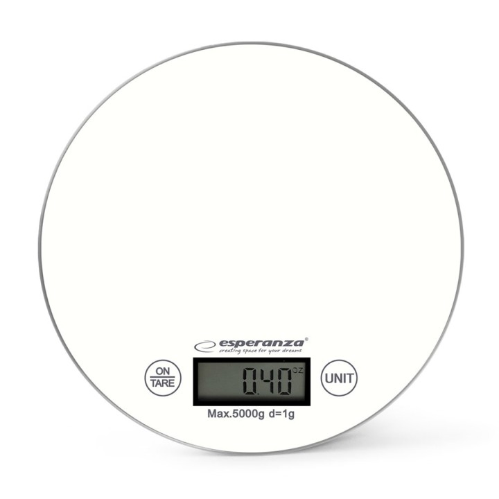 Esperanza EKS003W bilancia da cucina elettronica bianco rotonda