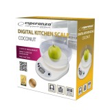 Esperanza EKS007 Bilancia da cucina con ciotola. Bilancia da cucina elettronica Bianca