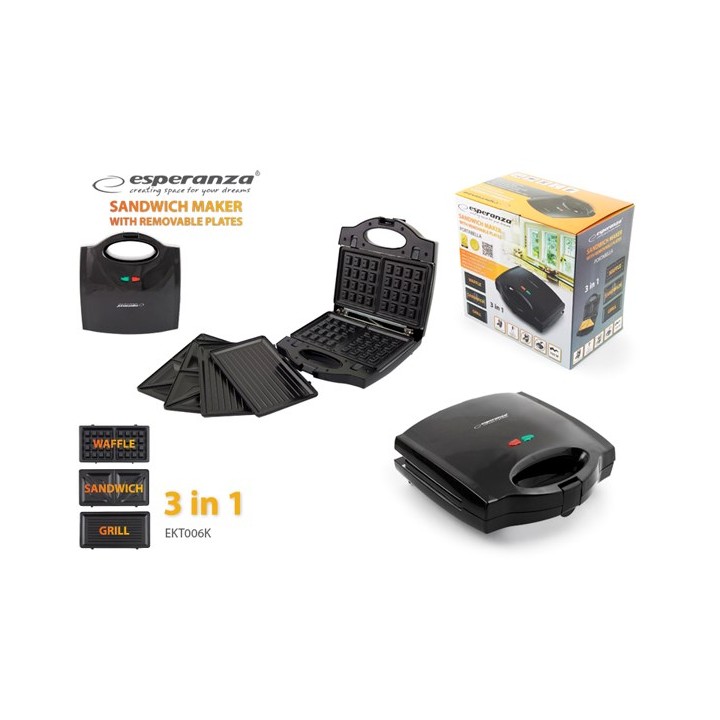 Esperanza EKT006K sandwich maker 700 W nero