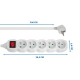Esperanza ELK215W Prolunga 3 m 5 AC prese interno bianco