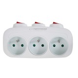 Esperanza ELK307W Adattatore elettrico 3 prese interruttore bianco