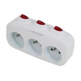 Esperanza ELK307W Adattatore elettrico 3 prese interruttore bianco