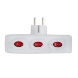 Esperanza ELK307W Adattatore elettrico 3 prese interruttore bianco