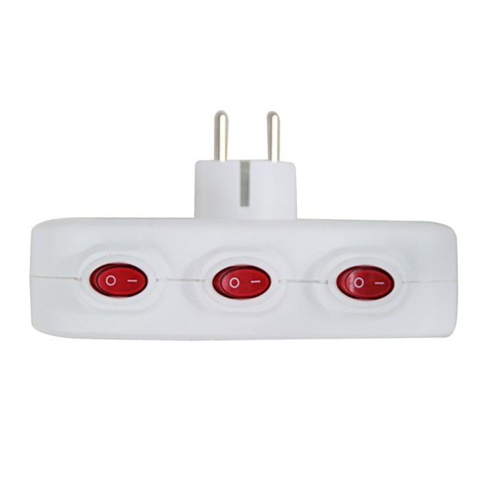 Esperanza ELK307W Adattatore elettrico 3 prese interruttore bianco