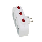 Esperanza ELK307W Adattatore elettrico 3 prese interruttore bianco