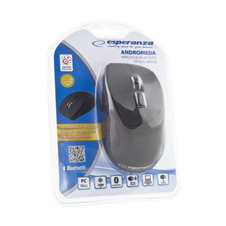 Esperanza EM123K mouse destrorso Bluetooth 2400 DPI