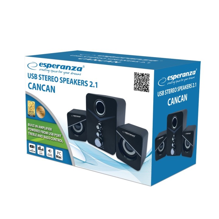 Esperanza EP153 USB 2.1 Set altoparlanti 6 W Nero