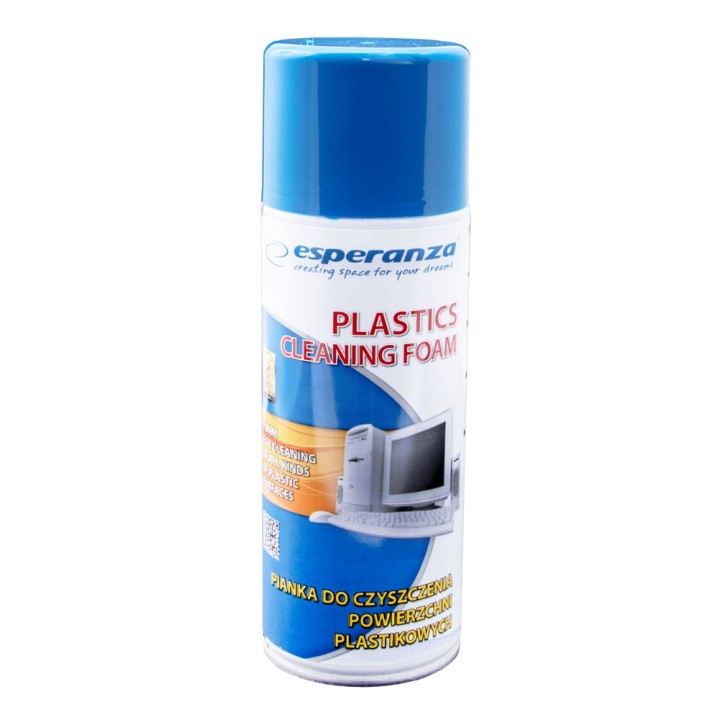 Esperanza ES104 Kit di Pulizia Attrezzature Schermi/Plastiche Schiuma Detergente per Attrezzature 400 ml