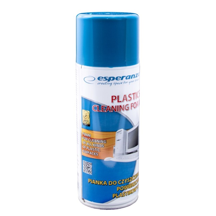 Esperanza ES104 Kit di Pulizia Attrezzature Schermi/Plastiche Schiuma Detergente per Attrezzature 400 ml