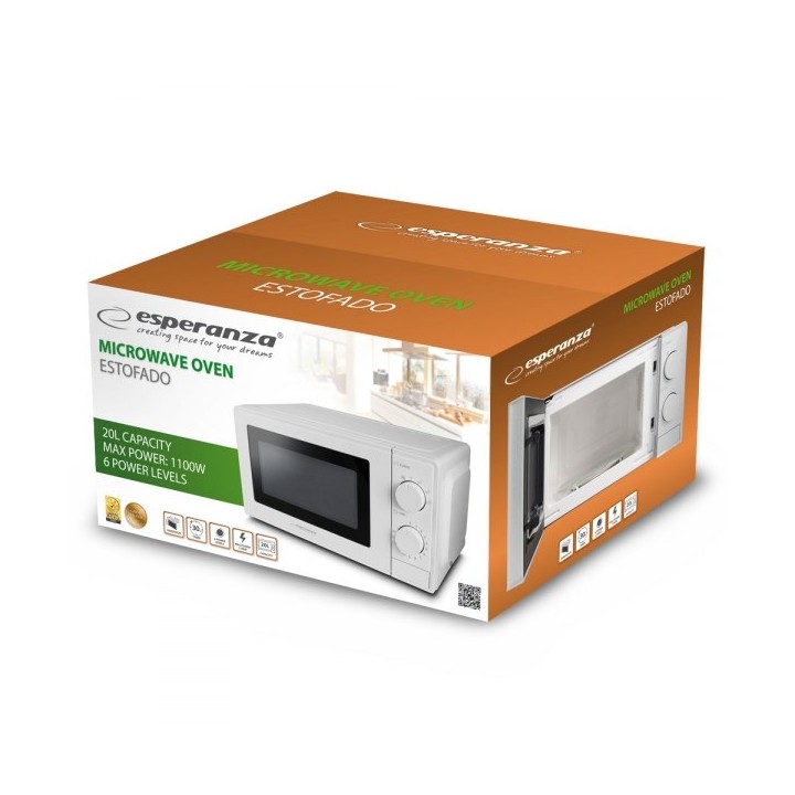 Esperanza ESTOFADO Microonde Solo bianco da piano cottura 20 L 700 W