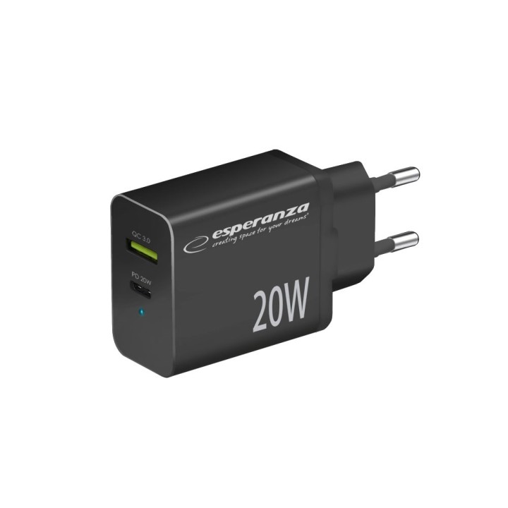 Esperanza EZC105K caricabatterie da rete 20W nero