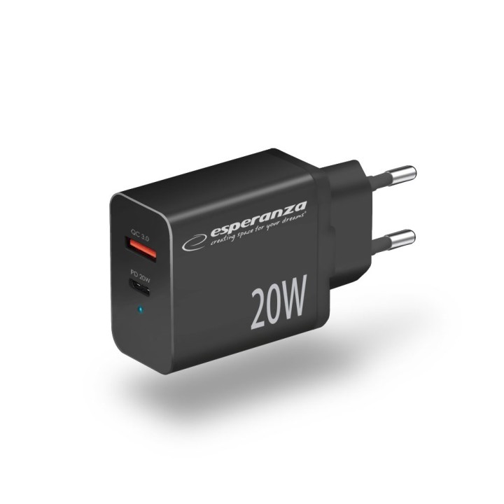 Esperanza EZC105K caricabatterie da rete 20W nero