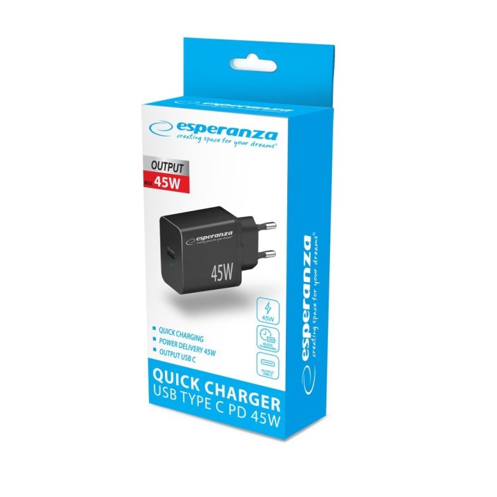 Esperanza EZC108K caricabatterie da rete 45W nero