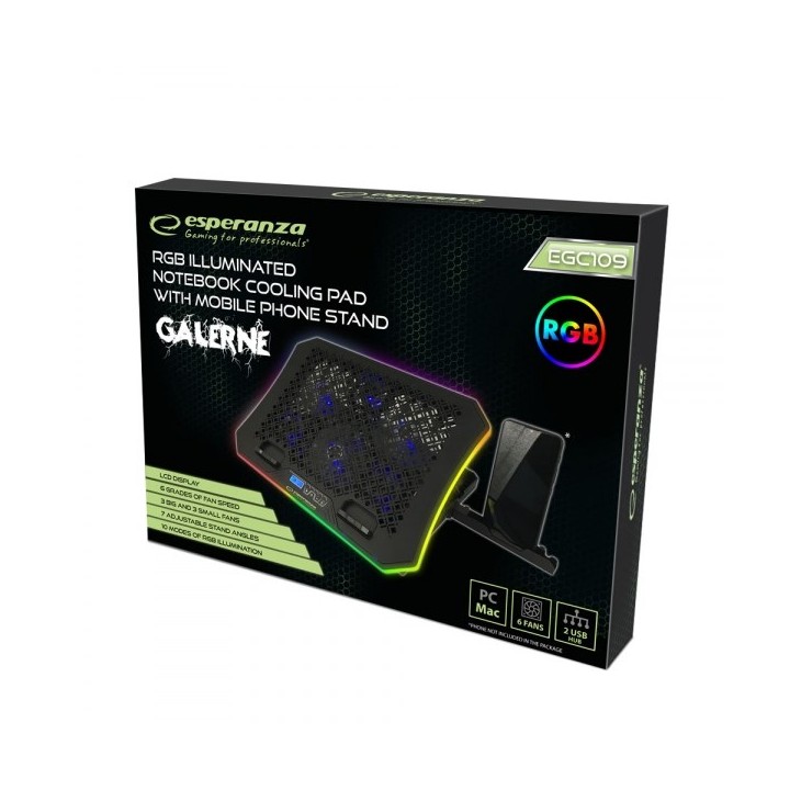 Esperanza GALERNE Raffreddamento laptop 48.3 cm (19 ) 2100 RPM Nero