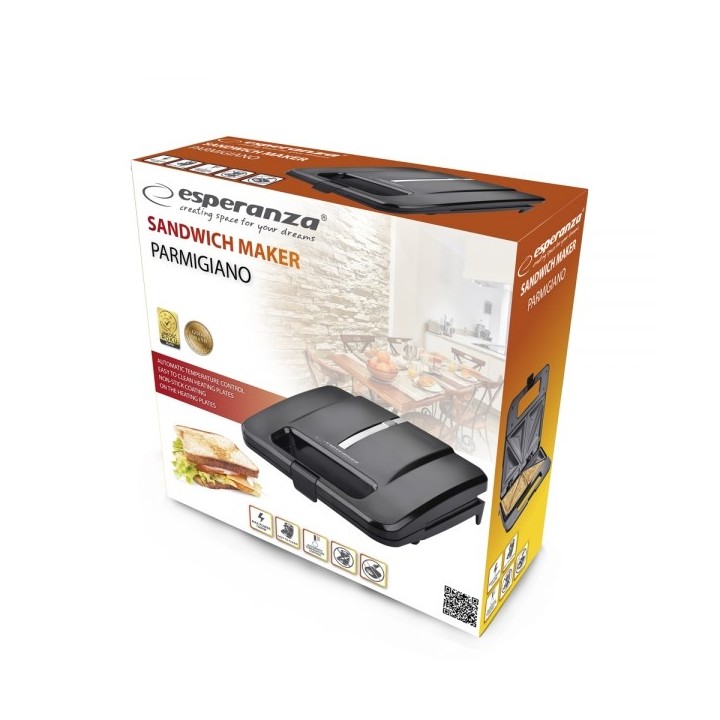 Esperanza PARMIGIANO piastra per sandwich 1000 W nero