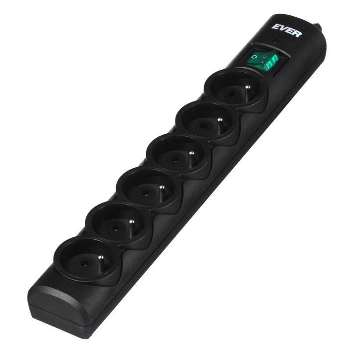 Ever OPTIMA protezione da sovratensioni 1.5 m (6 x UTE, 10 A, nero) (T/LZ08-OPT015/0000)