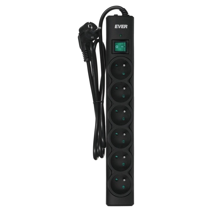 Ever OPTIMA protezione da sovratensioni 1.5 m (6 x UTE, 10 A, nero) (T/LZ08-OPT015/0000)