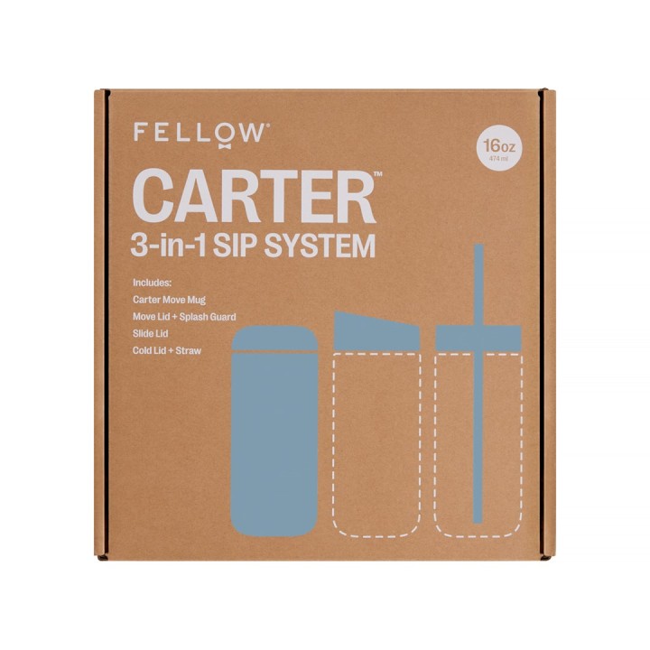 Fellow Carter Move Mug 3-in-1 Tazza da viaggio con 3 coperchi 473 ml blu polvere