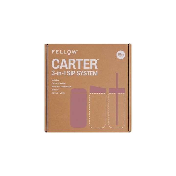 Fellow Carter Move Mug 3-in-1 Tazza da viaggio con 3 coperchi 473 ml rosa polvere