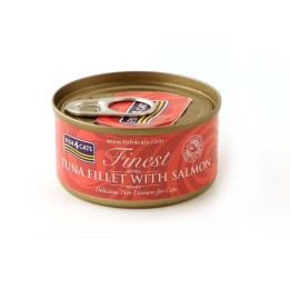 FISH4CATS Filetto di tonno con salmone - cibo umido per gatti - 70g