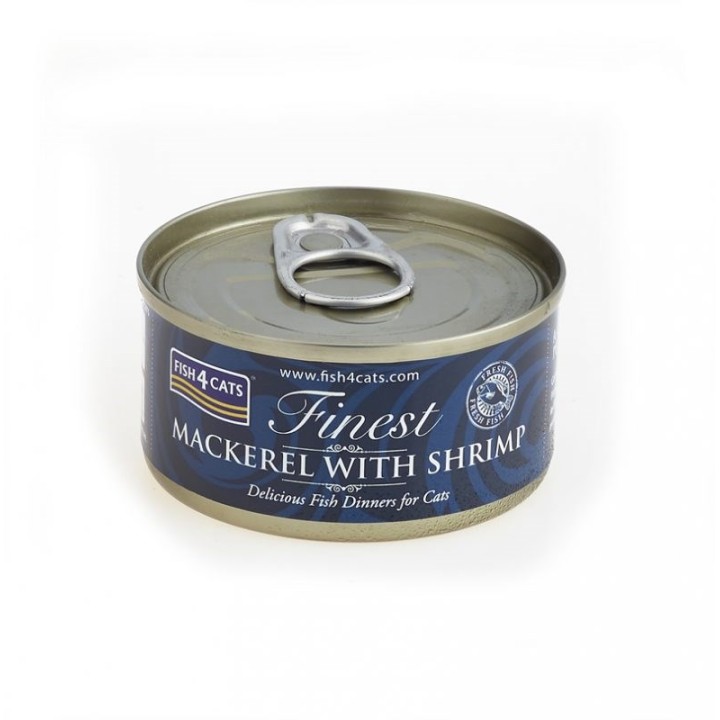 FISH4CATS Sgombro con gamberetti - cibo umido per gatti - 70g