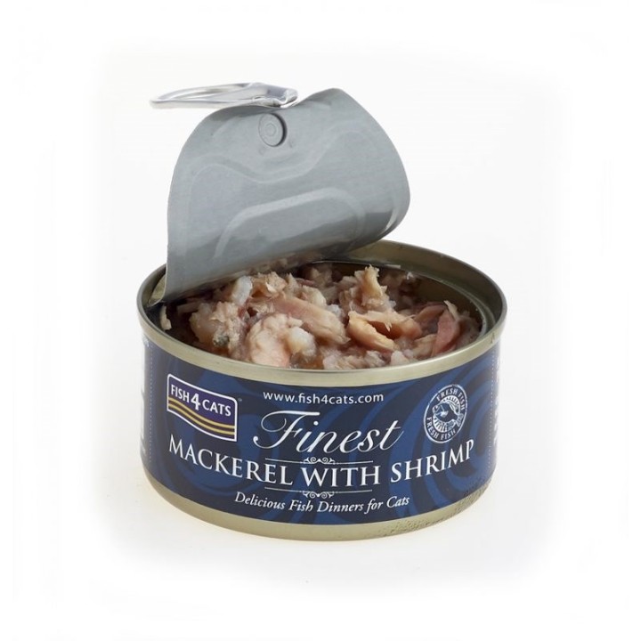FISH4CATS Sgombro con gamberetti - cibo umido per gatti - 70g