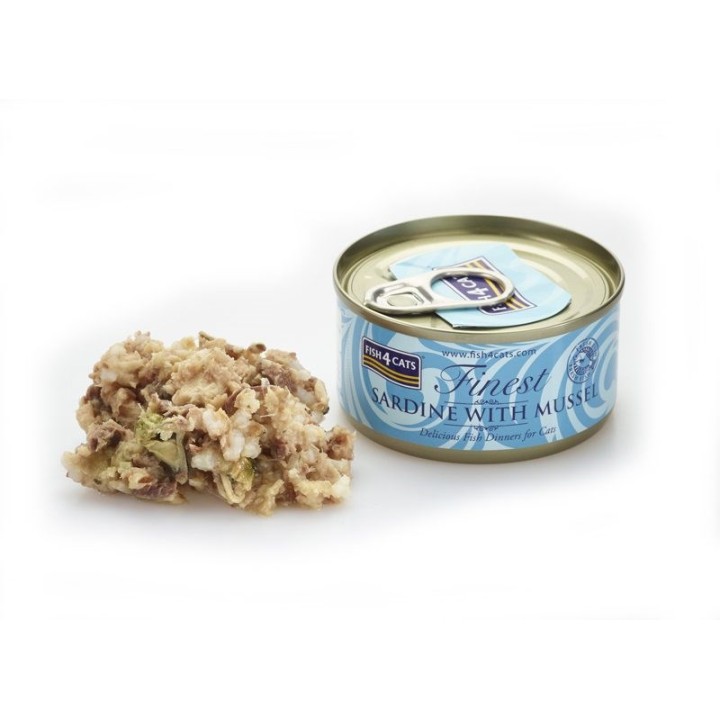 FISH4CATS Sardina con cozza - cibo umido per gatti - 70g