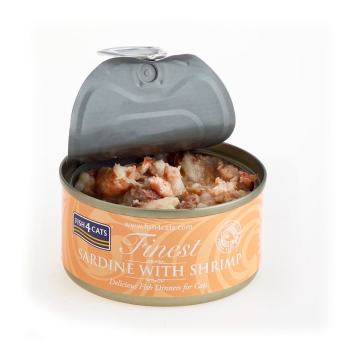 FISH4CATS Sardina con gamberetti - cibo umido per gatti - 70g