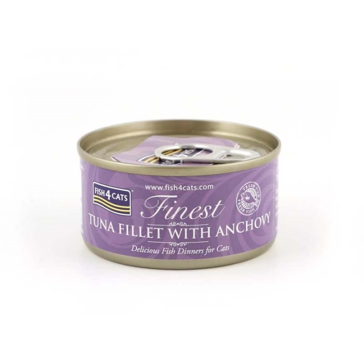 FISH4CATS Filetto di tonno con acciuga - cibo umido per gatti - 70g