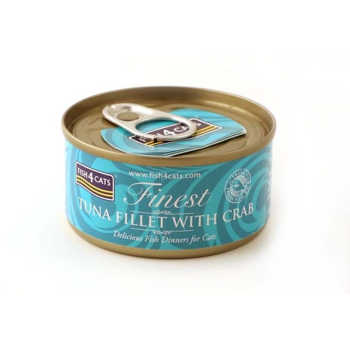 FISH4CATS Filetto di tonno con granchio - cibo umido per gatti - 70g
