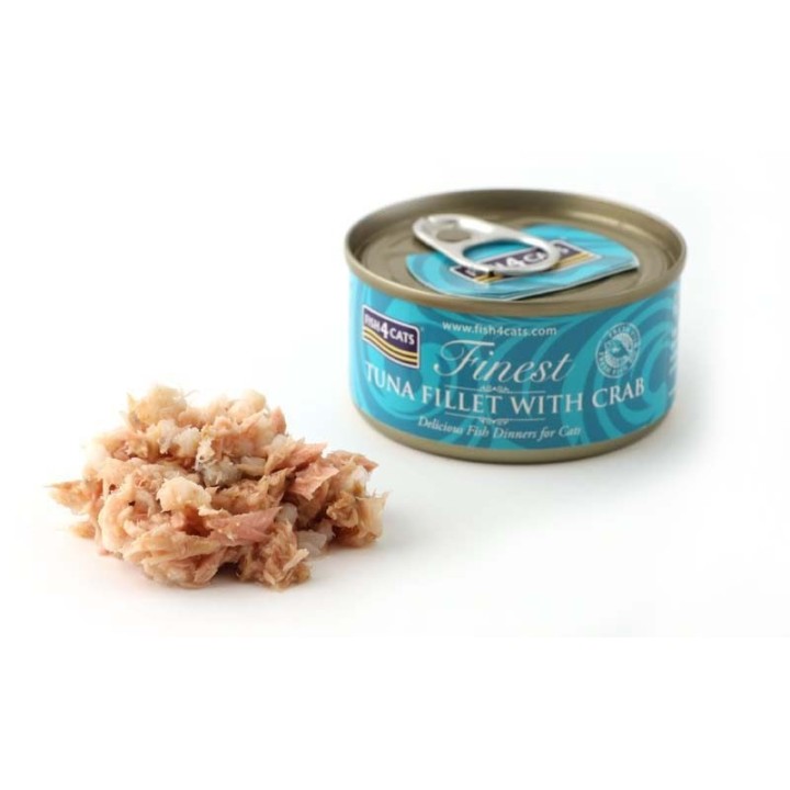 FISH4CATS Filetto di tonno con granchio - cibo umido per gatti - 70g