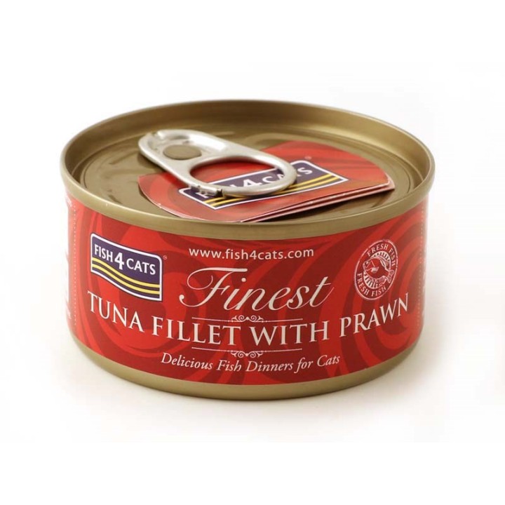 FISH4CATS Filetto di tonno con gamberetto - cibo umido per gatti - 70g