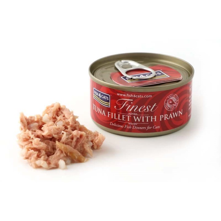 FISH4CATS Filetto di tonno con gamberetto - cibo umido per gatti - 70g