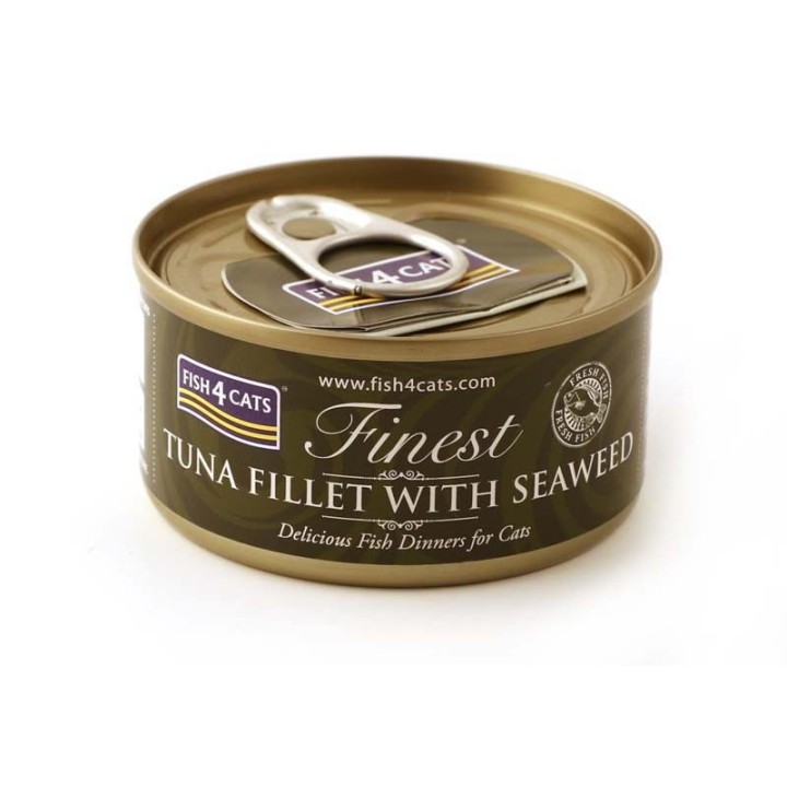 FISH4CATS Filetto di tonno con alga marina - cibo umido per gatti - 70g