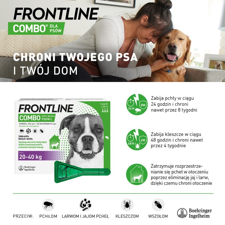 Frontline Combo Spot-on L - Gocce antiparassitarie per cani - 3 x 2 68 ml