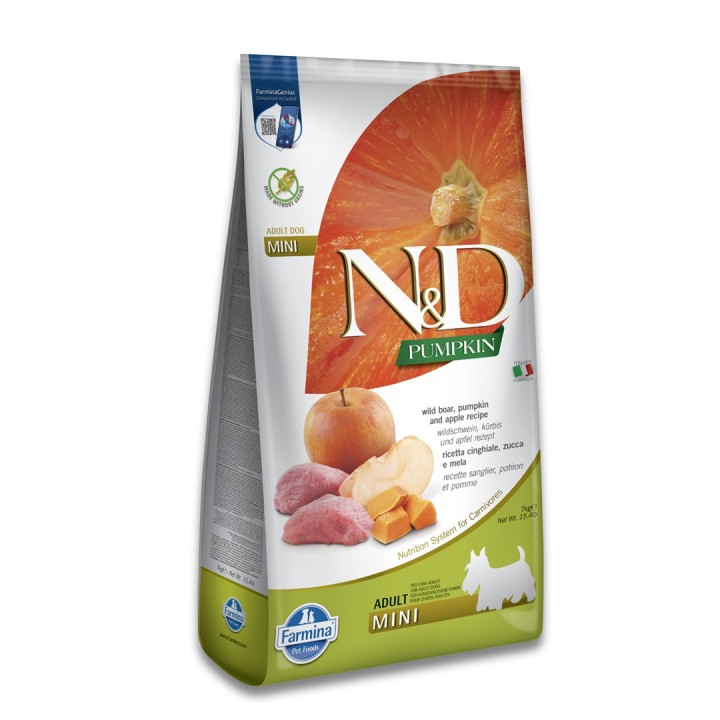 FARMINA N&D Zucca Adulto Mini Cinghiale&Mela - cibo secco per cani - 7 kg