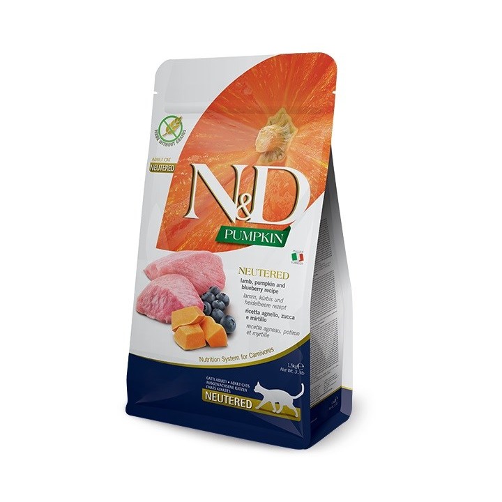 FARMINA N&D Zucca Gatto Agnello e Mirtillo Sterilizzato Adulto - cibo secco per gatti - 1.5 kg