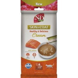 FARMINA N&D Quinoa Cat Pelle & Mantello Crema con salmone box mono – snack per gatti – 4x15g